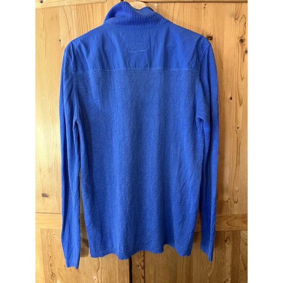 Escales Paris 100% Linen 1/4 Zip Sweater Blue Men's Limited Edition Size L - Picture 5 of 9